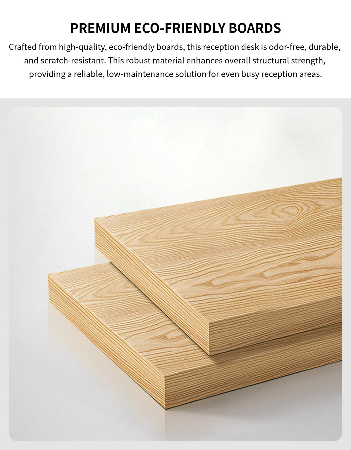 L-Shaped Reception Desk with Keyboard Tray & Lockable for Salon — Detail image 2