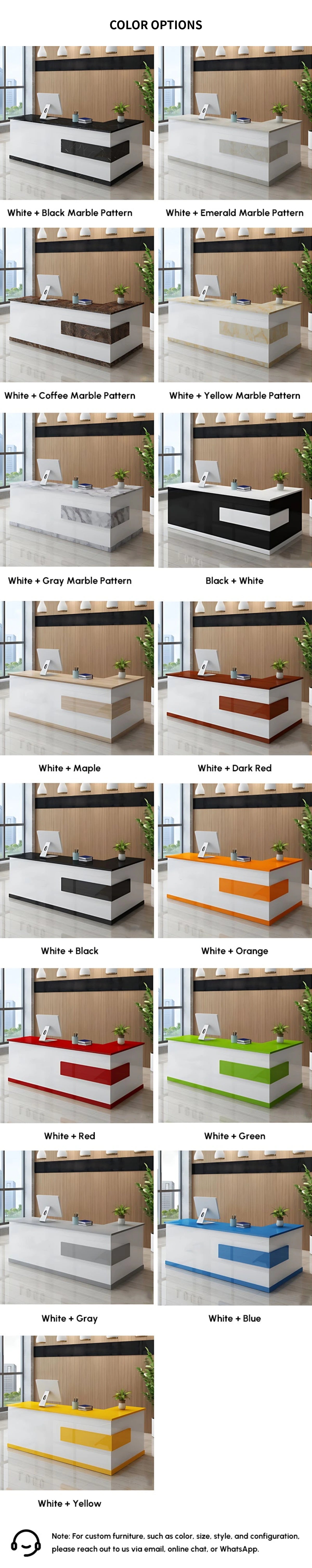 L-Shaped Reception Desk with Keyboard Tray & Lockable for Salon — Detail image 10