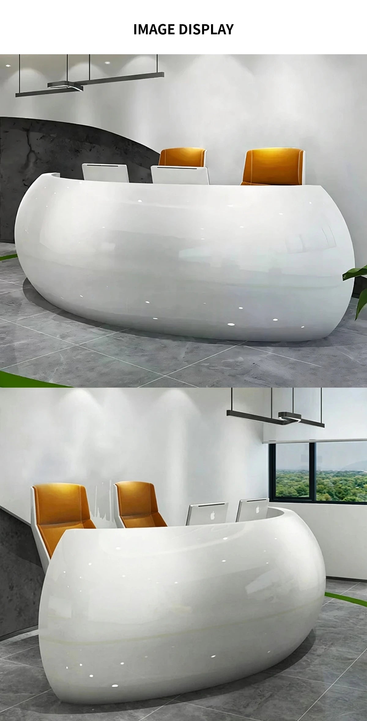 Curved Reception Desk 63-197 in Wide with Lumbar Support for Retail — Detail image 8