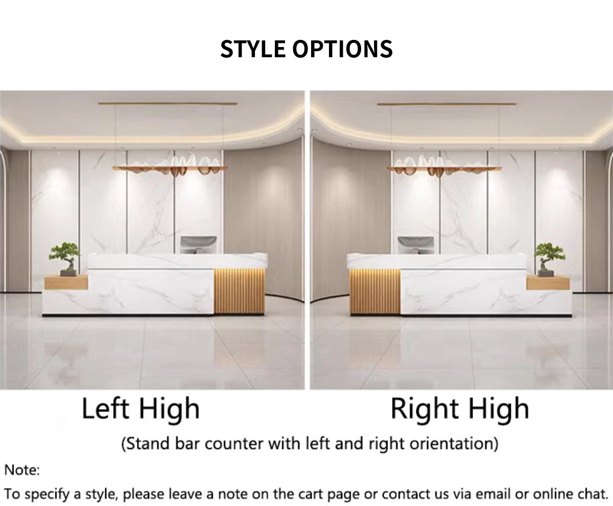 Retail Reception Desk 47-150 in Wide with File Drawers & LED Lighting for Retail — Detail image 9