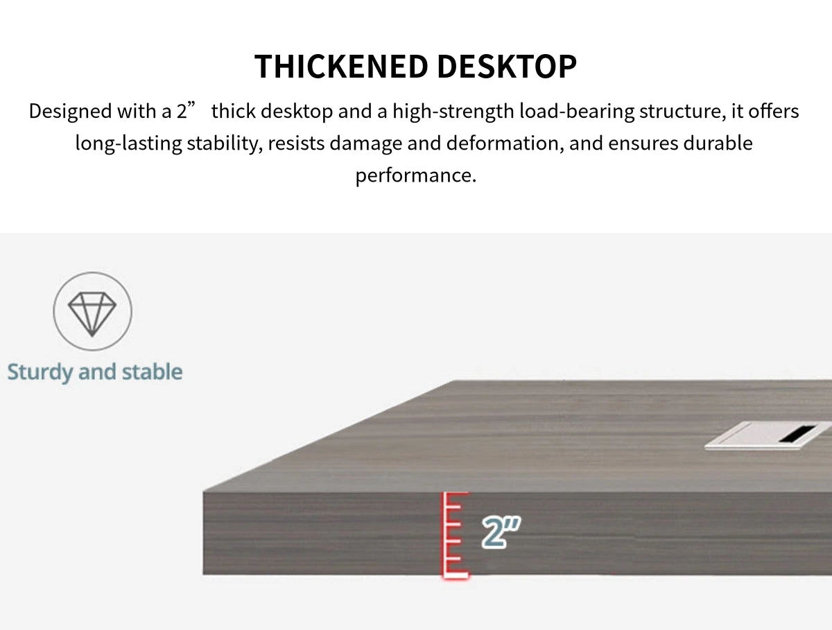 Modern Executive Desk 71-110 in Wide with Cable Management, Side Storage & Stainless Steel — Detail image 4