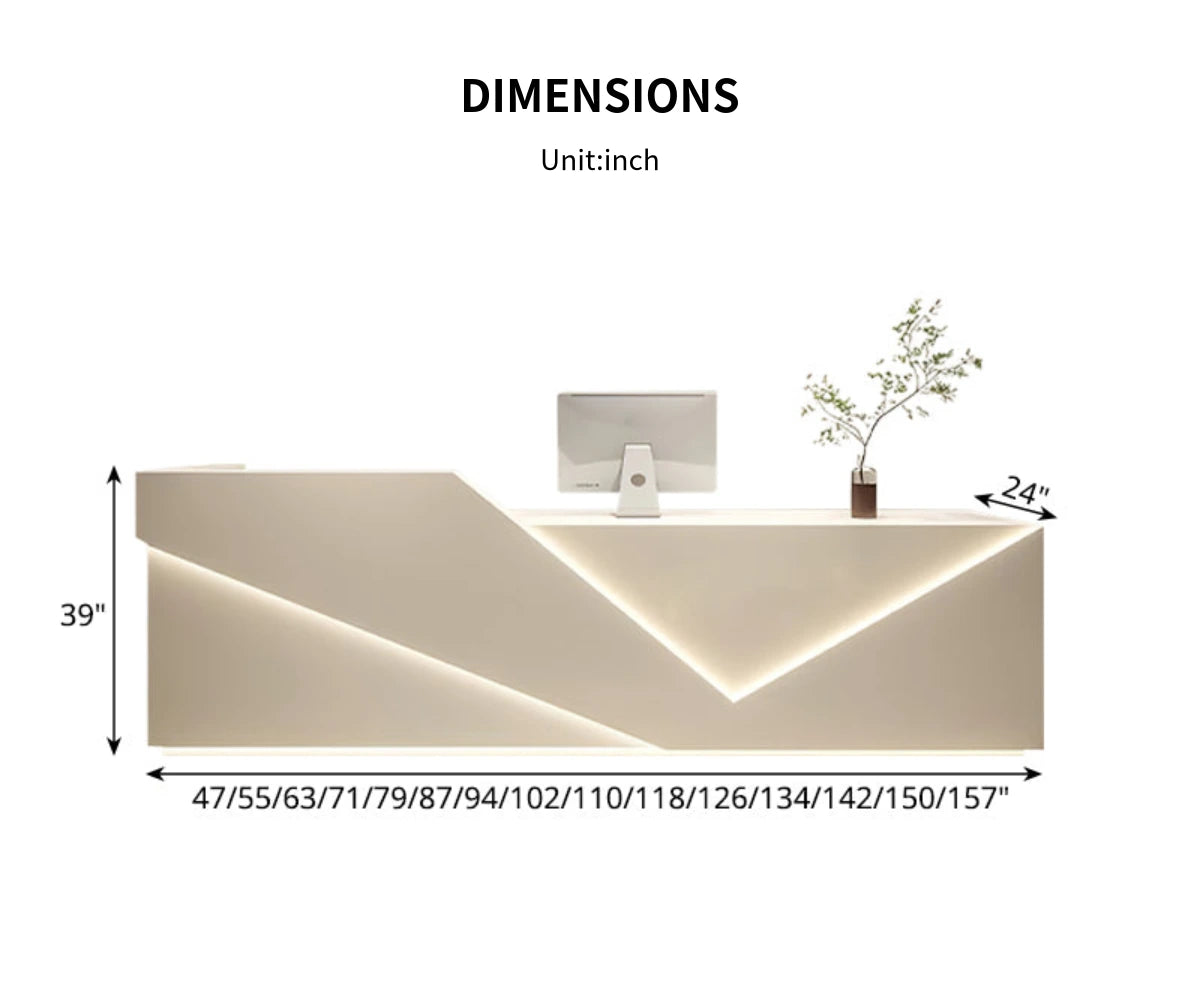 Salon Reception Desk 47-142 in Wide with Cable Management, Keyboard Tray & Lockable — Detail image 12