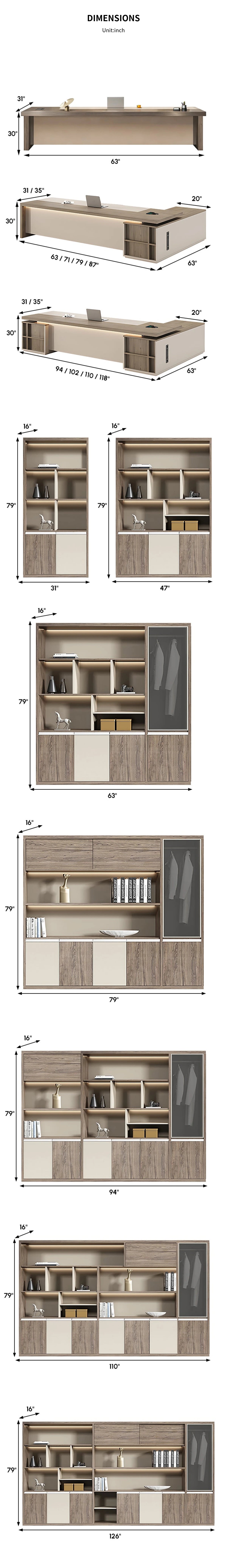Modern Executive Desk with Cable Management, Dual-Tone & Wireless Charging for Home Office — Detail image 12