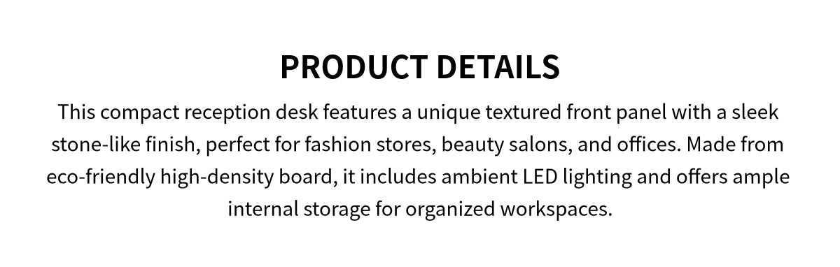 Curved Reception Desk 39-94 in Wide with LED Lighting & Lumbar Support for Salon — Detail image 1