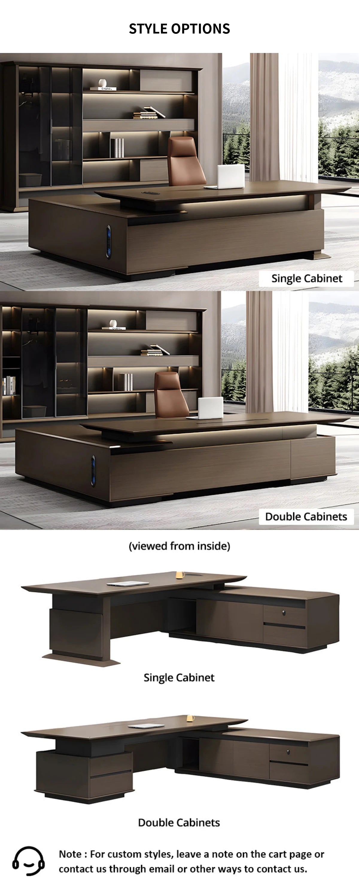 L-Shaped Executive Desk 79-150 in Wide with Lockable for Home Office — Detail image 9