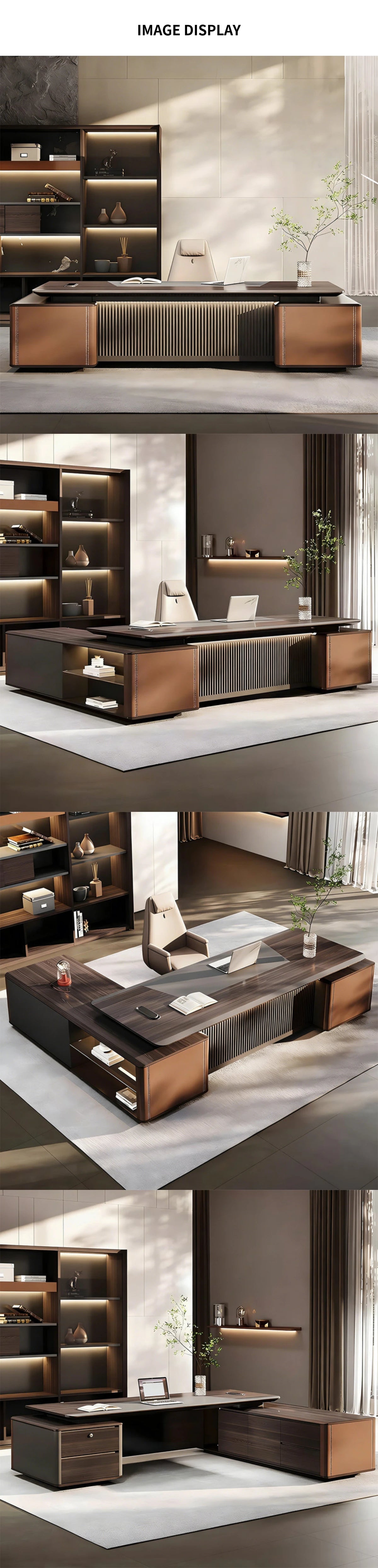 L-Shaped Executive Desk with Side Storage, Cable Management & Lockable for Home Office — Detail image 8
