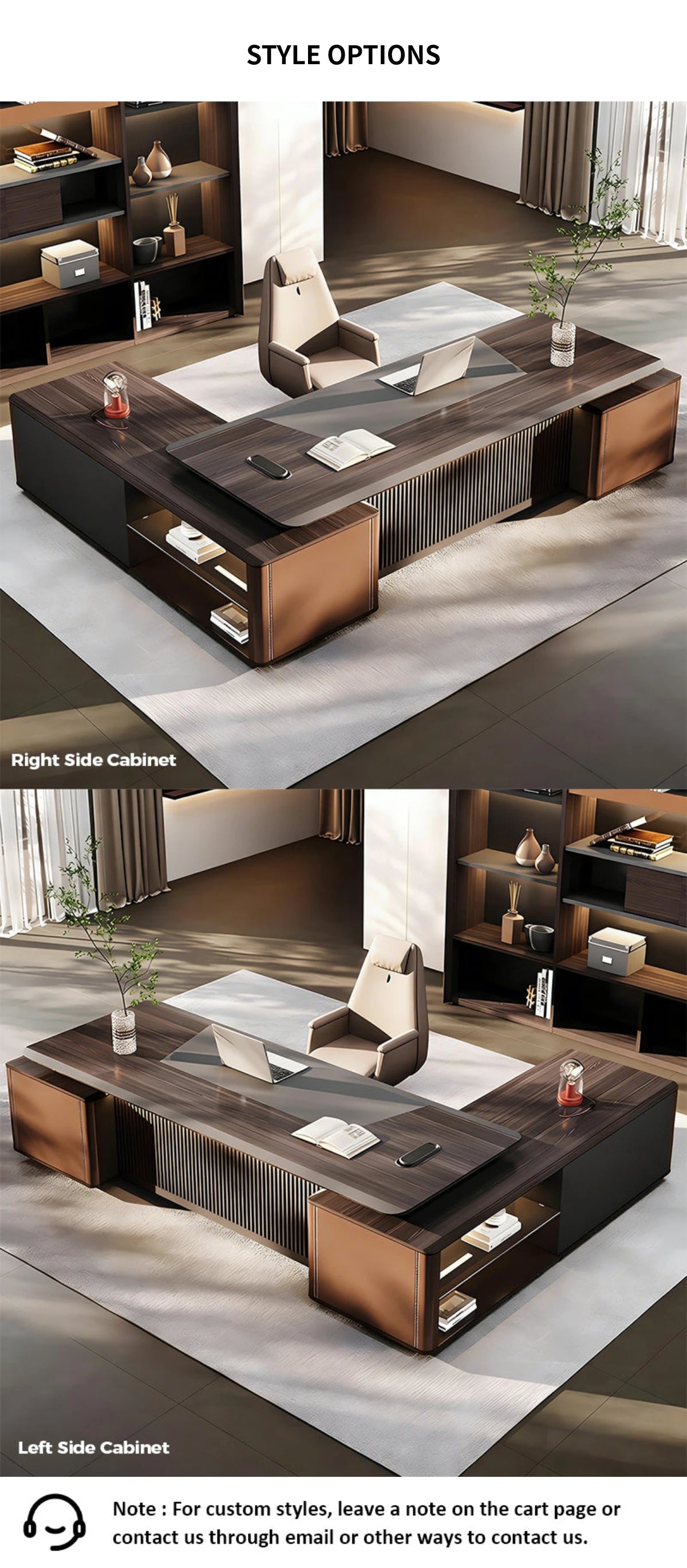 L-Shaped Executive Desk with Side Storage, Cable Management & Lockable for Home Office — Detail image 9