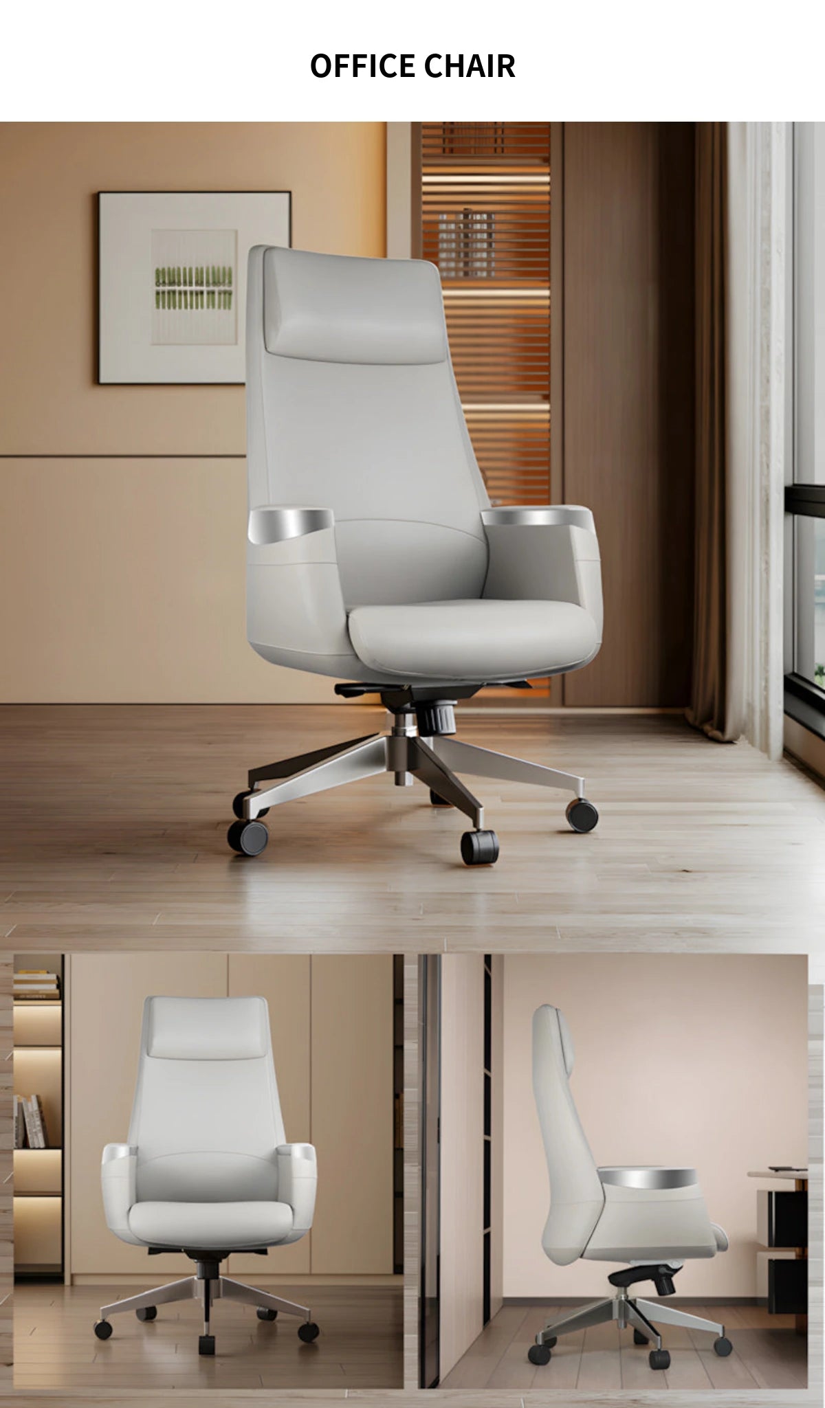 L-Shaped Executive Desk with Lockable, Cable Management & LED Lighting for Home Office — Detail image 13
