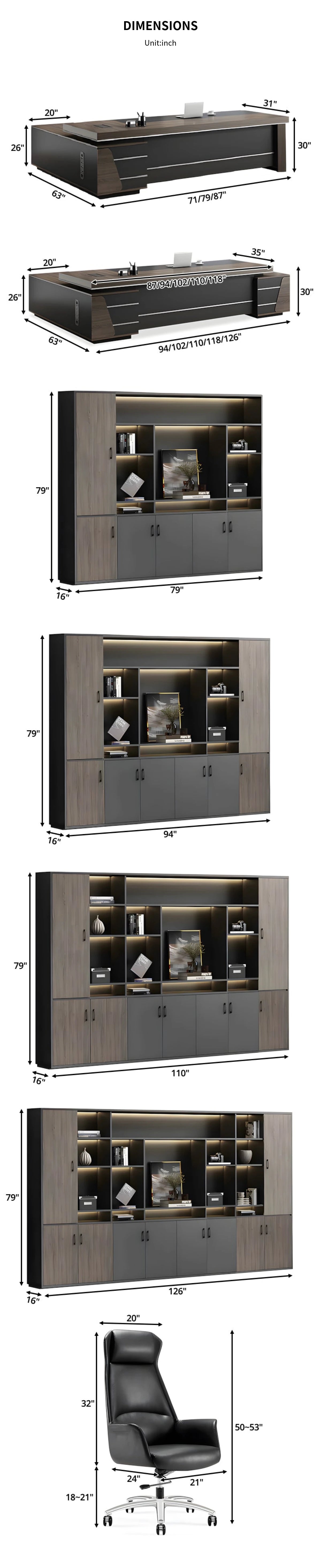 L-Shaped Executive Desk with Lockable, Side Storage & File Drawers for Home Office — Detail image 12