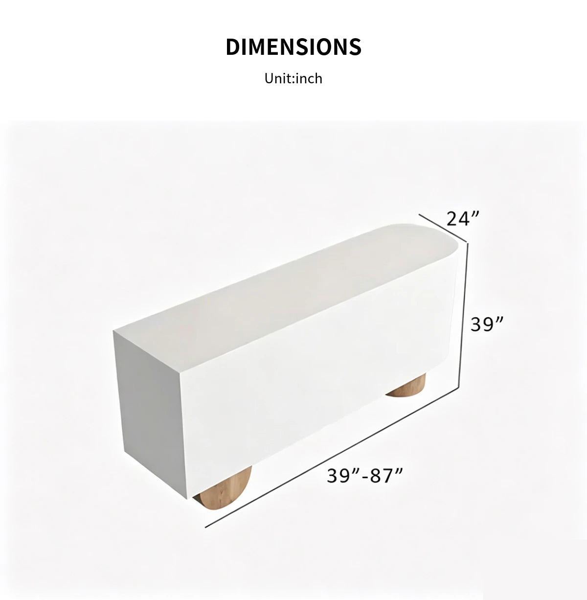 Round Reception Desk 39-118 in Wide with File Drawers, Maple & Lumbar Support for Salon — Detail image 8