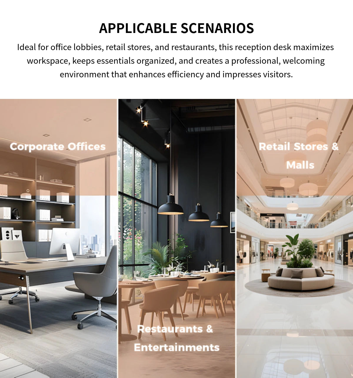 Retail Reception Desk 63-157 in Wide with File Drawers, LED Lighting & Transaction Counter — Detail image 6