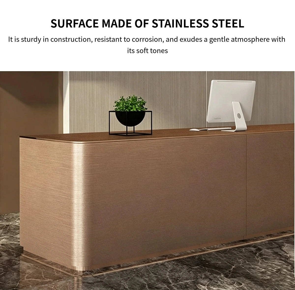 Salon Reception Desk 31-142 in Wide with Keyboard Tray, File Drawers & Lockable for Salon — Detail image 2