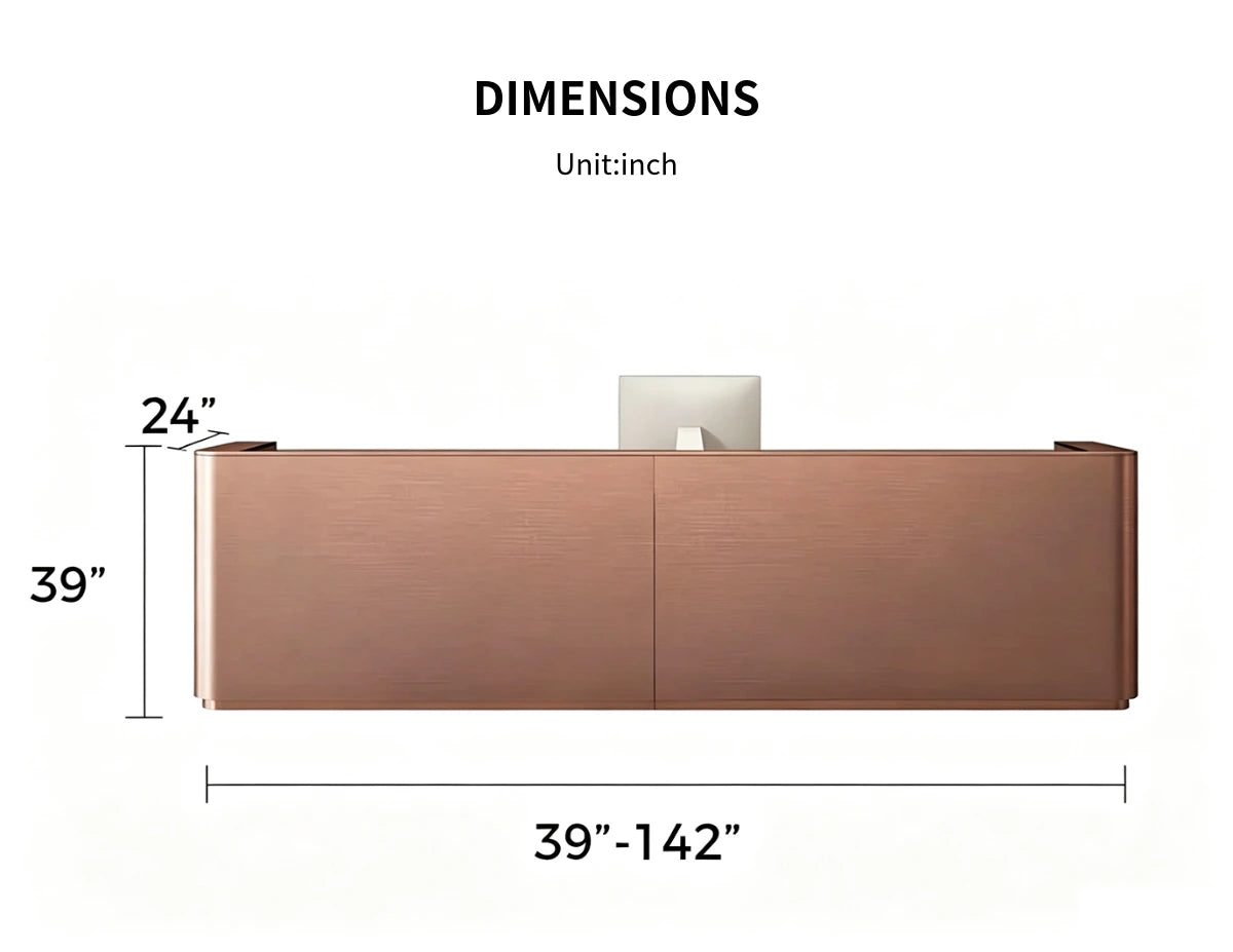 Salon Reception Desk 31-142 in Wide with Keyboard Tray, File Drawers & Lockable for Salon — Detail image 9