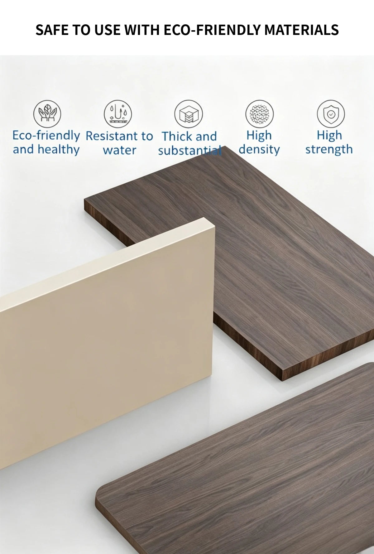 Modern Executive Desk 63-126 in Wide with Lockable & Lumbar Support for Home Office — Detail image 2