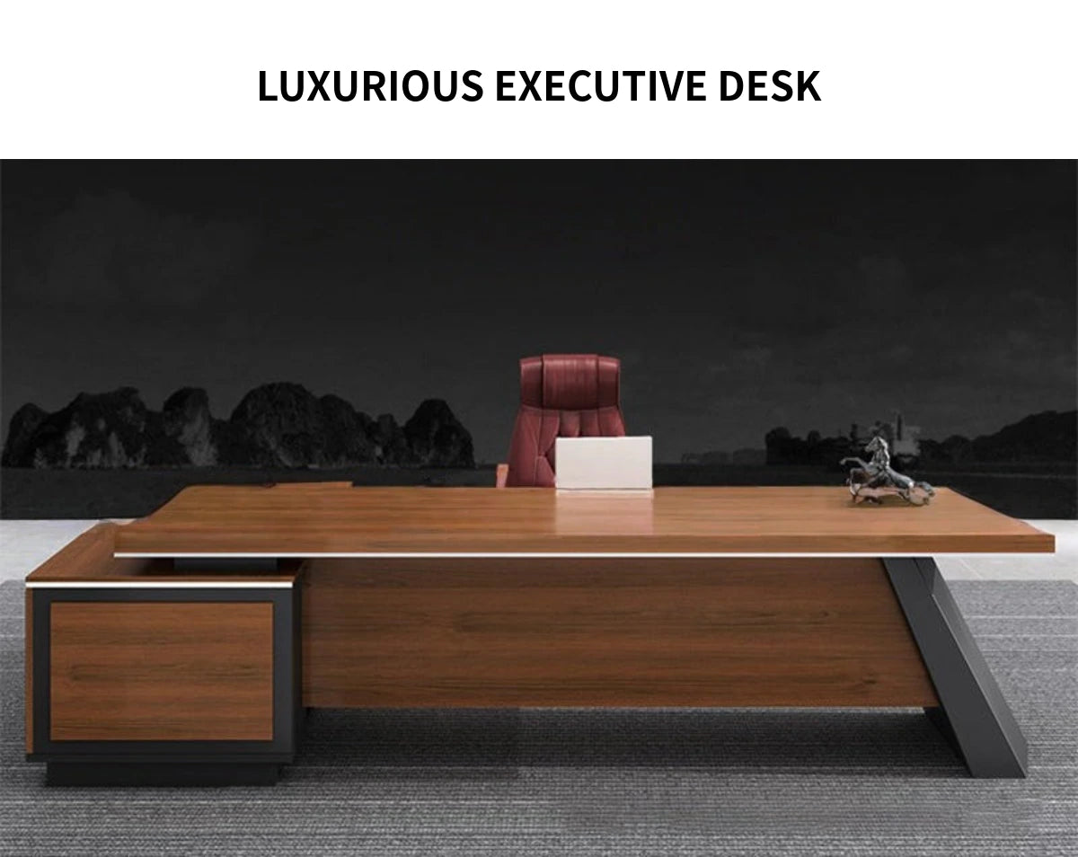 Modern Executive Desk 63-110 in Wide with Lumbar Support for Home Office — Detail image 1