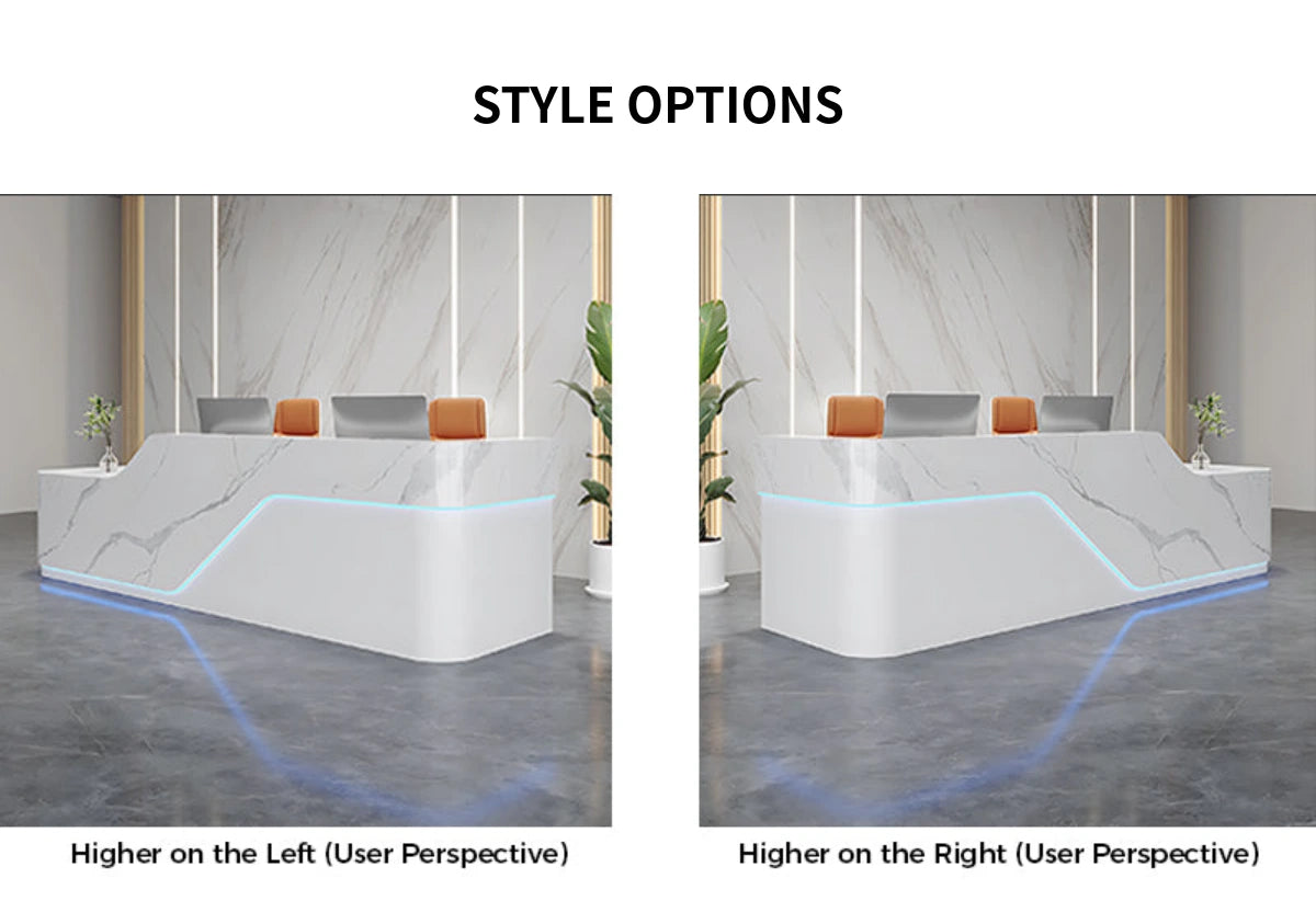 L-Shaped Reception Desk 79-142 in Wide with Keyboard Tray, Lockable & File Drawers — Detail image 10