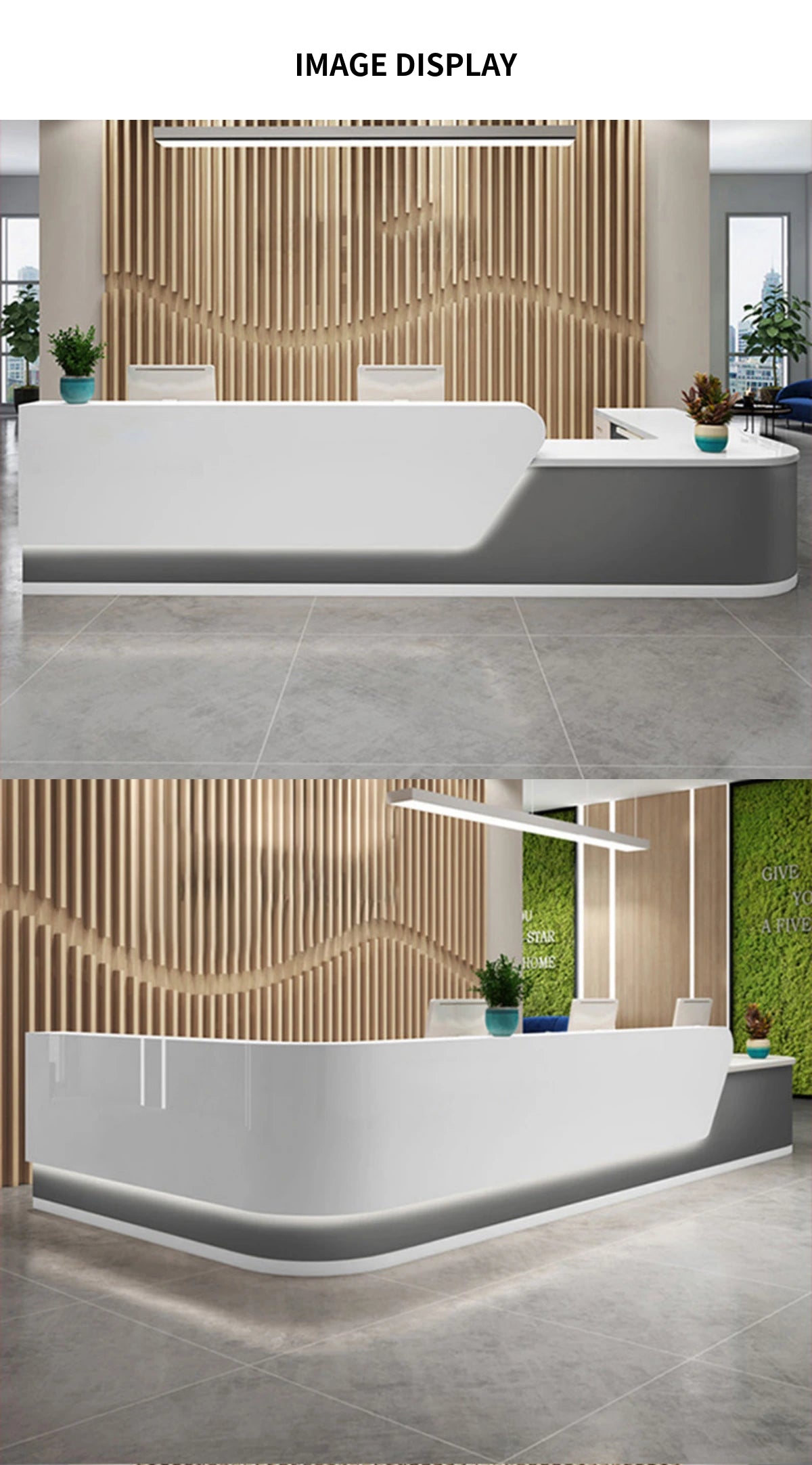Curved Reception Desk 63-197 in Wide with Lockable, File Drawers & Lumbar Support — Detail image 10