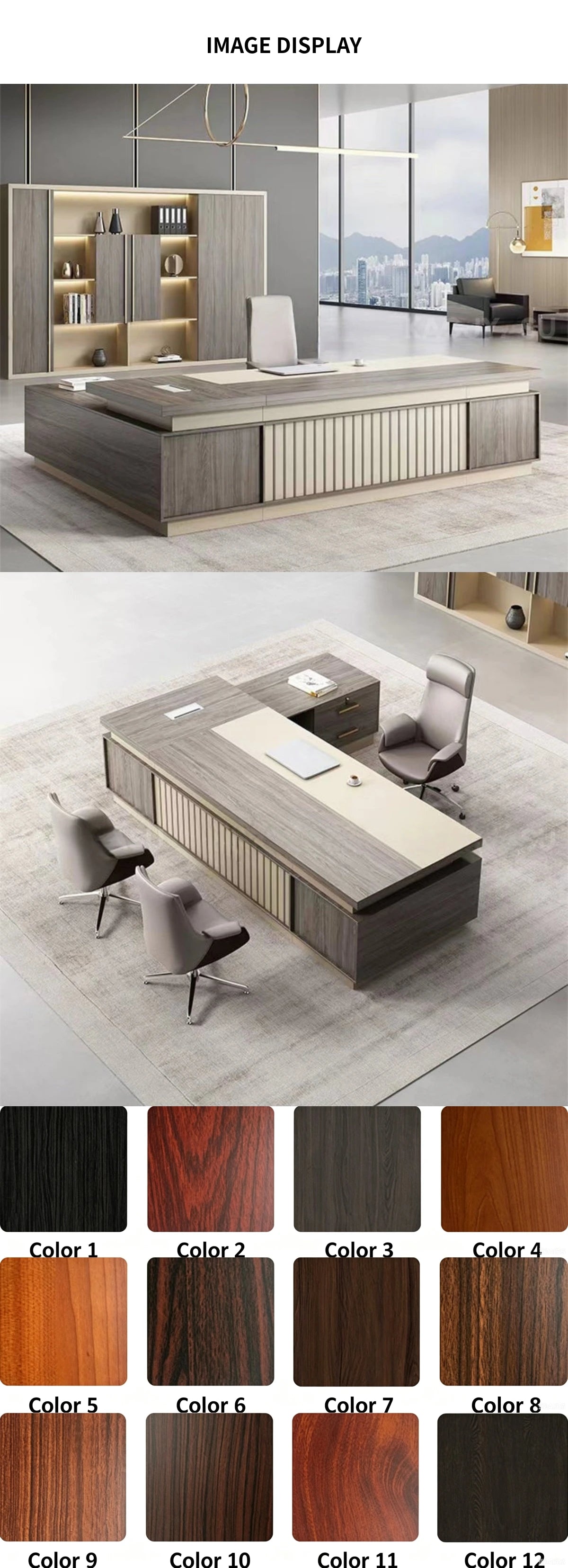 Modern Executive Desk 63-126 in Wide with Cable Management for Home Office — Detail image 8