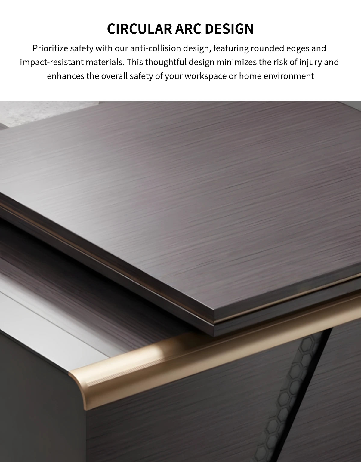 Modern Executive Desk 31-126 in Wide with Curved & Lumbar Support for Home Office — Detail image 4