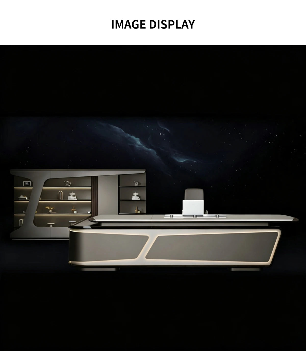 L-Shaped Executive Desk with Built-In Outlets, Side Storage & Lumbar Support — Detail image 10