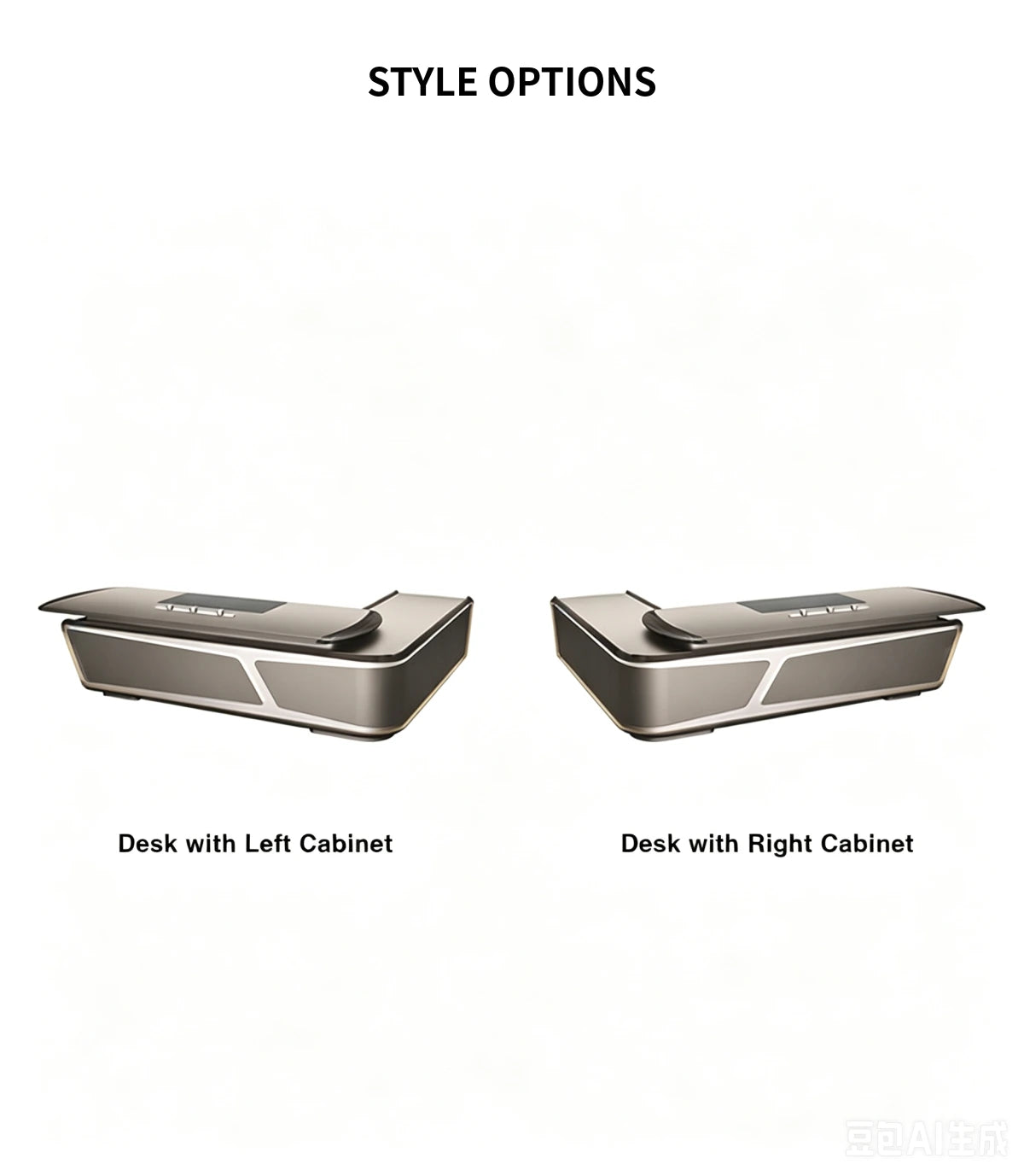 L-Shaped Executive Desk with Built-In Outlets, Side Storage & Lumbar Support — Detail image 11