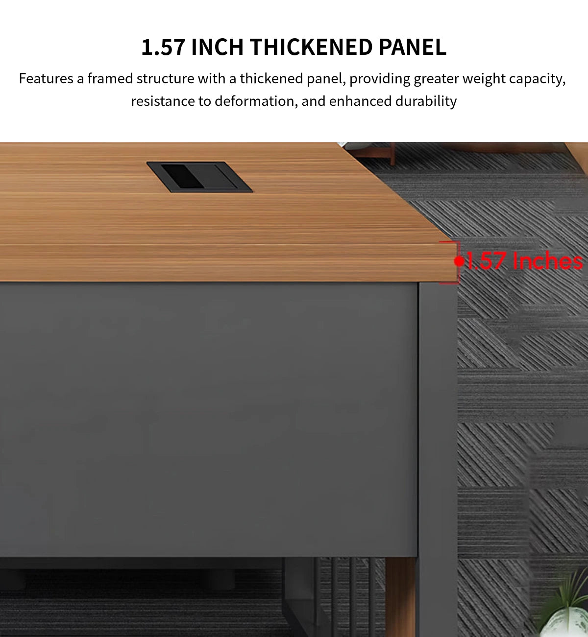 File Cabinet 63 in Tall with Cable Management, Side Storage & Lockable for Office — Detail image 3