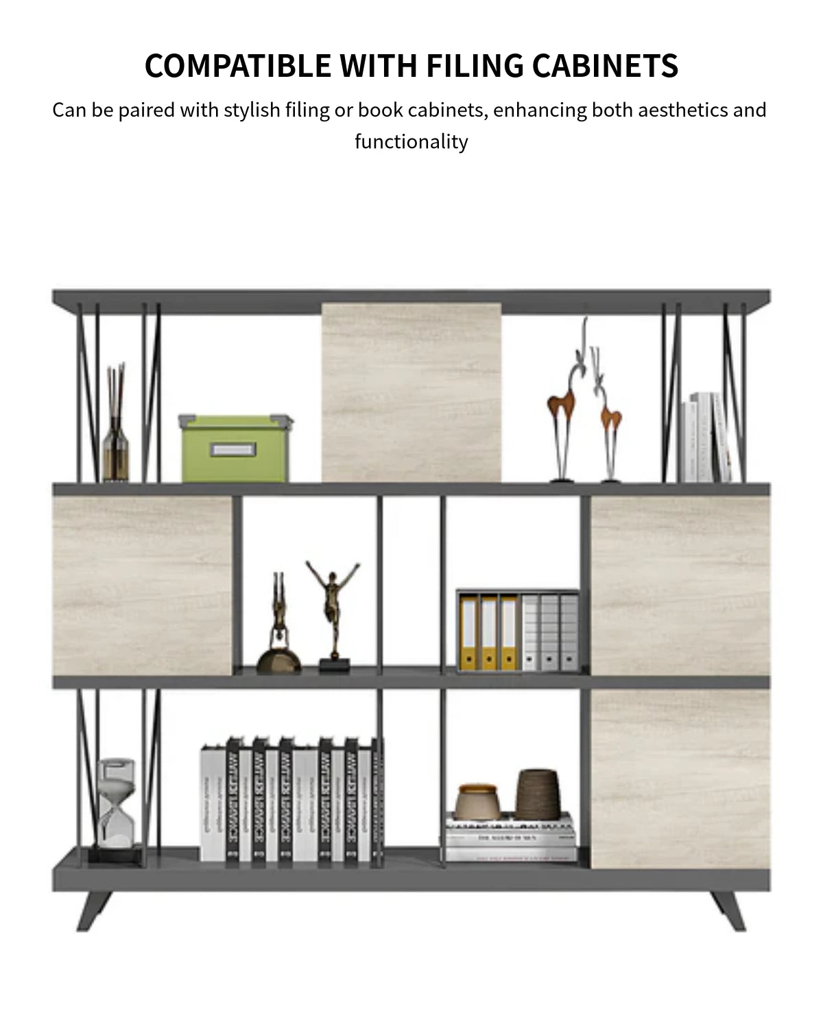File Cabinet 63 in Tall with Cable Management, Side Storage & Lockable for Office — Detail image 8