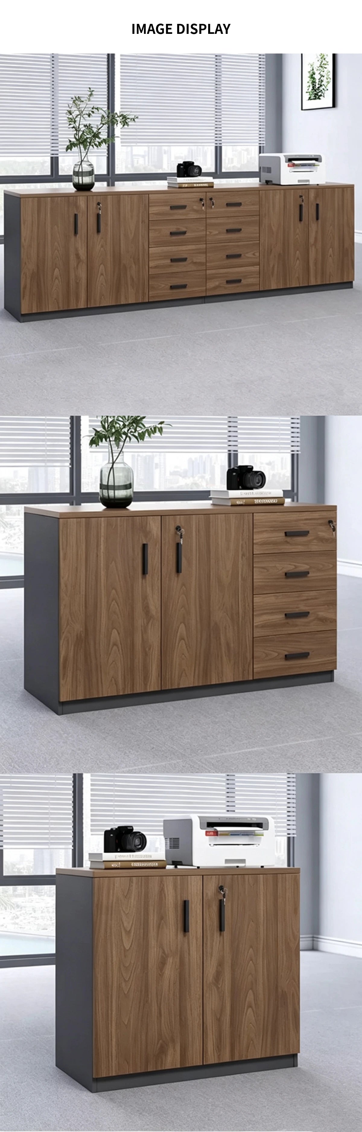 Modern Conference Table 31-126 in Wide (2.6-10.5 ft) with File Drawers & Lockable — Detail image 7