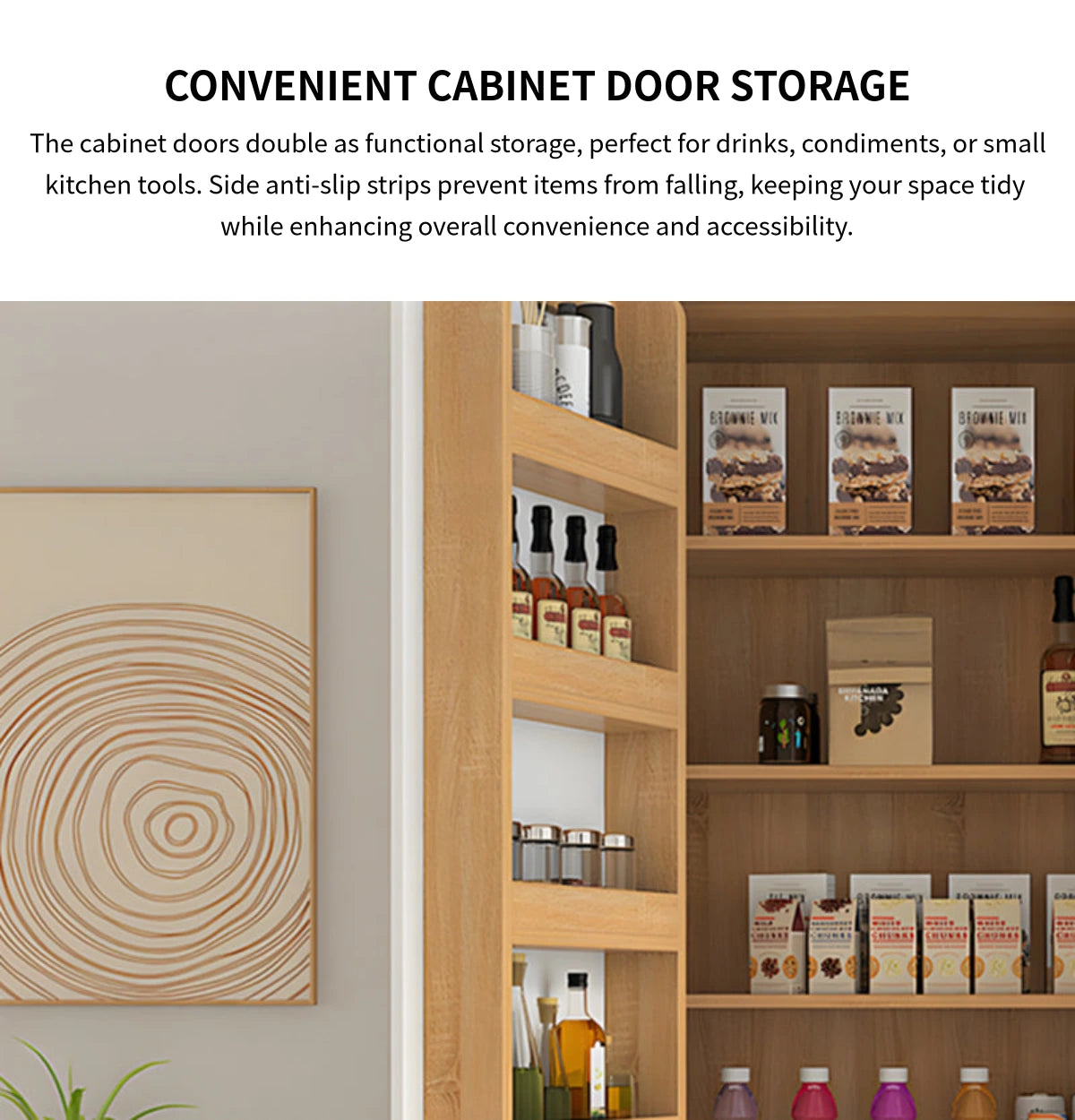 File Cabinet 24-83 in Tall with Adjustable Shelves, Curved & Solid Wood for Office — Detail image 5