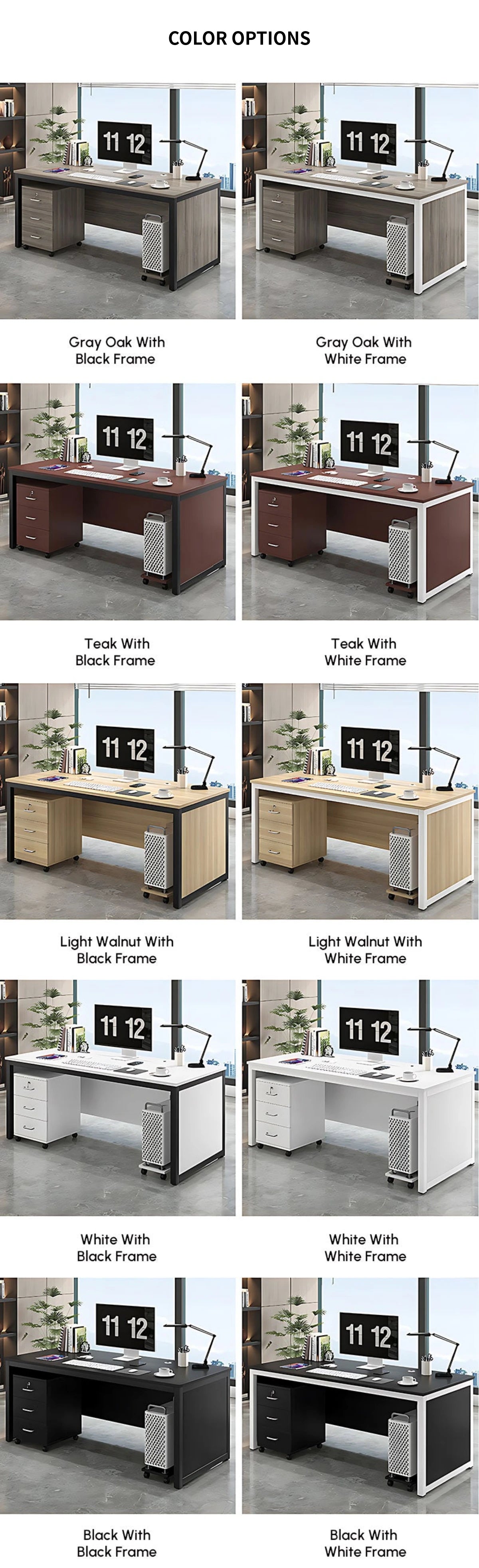 U-Shaped Executive Desk with Cable Management, Lockable & File Drawers for Home Office — Detail image 11