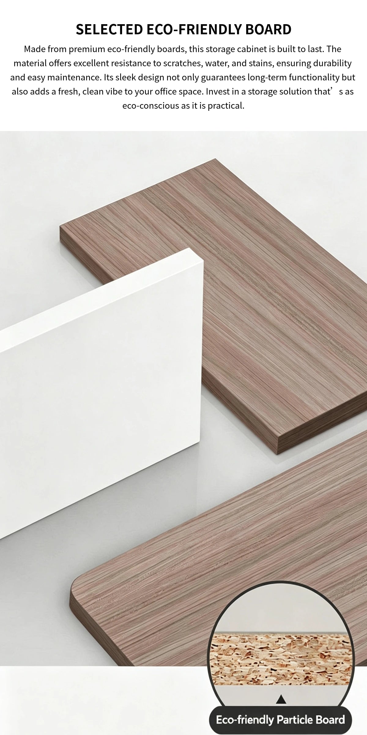Modern Functional Storage Cabinet with Wide Top & Adjustable Compartments for Office & Home CWG-2203 — Detail image 2