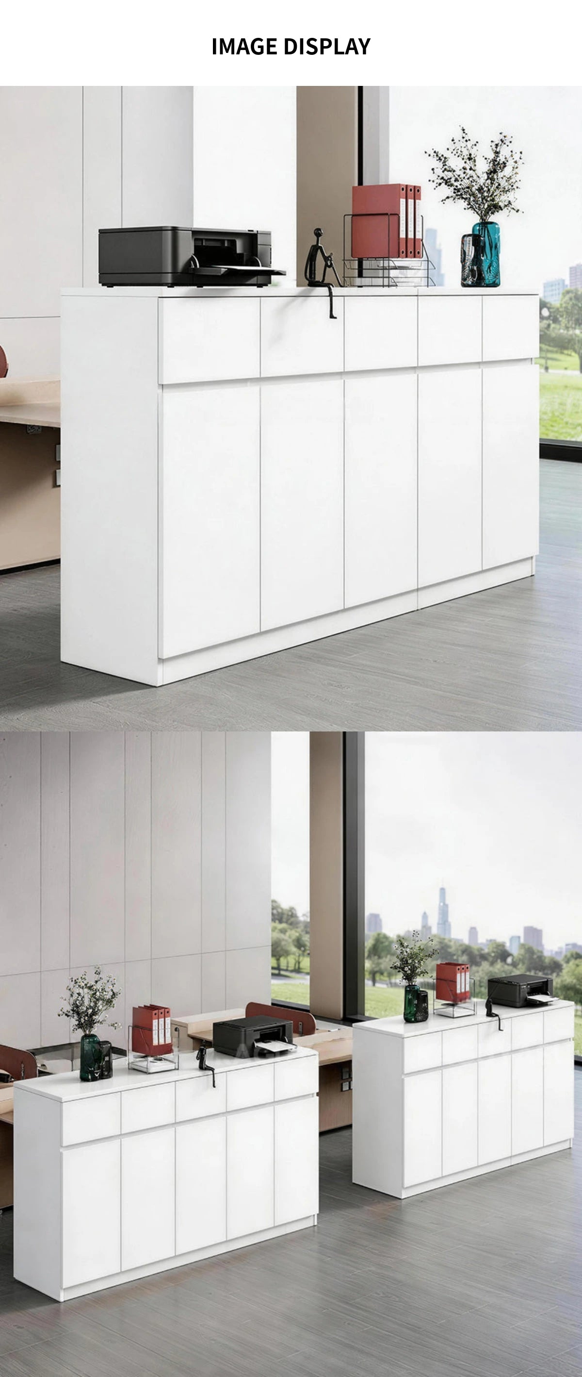 Modern Functional Storage Cabinet with Wide Top & Adjustable Compartments for Office & Home CWG-2203 — Detail image 7