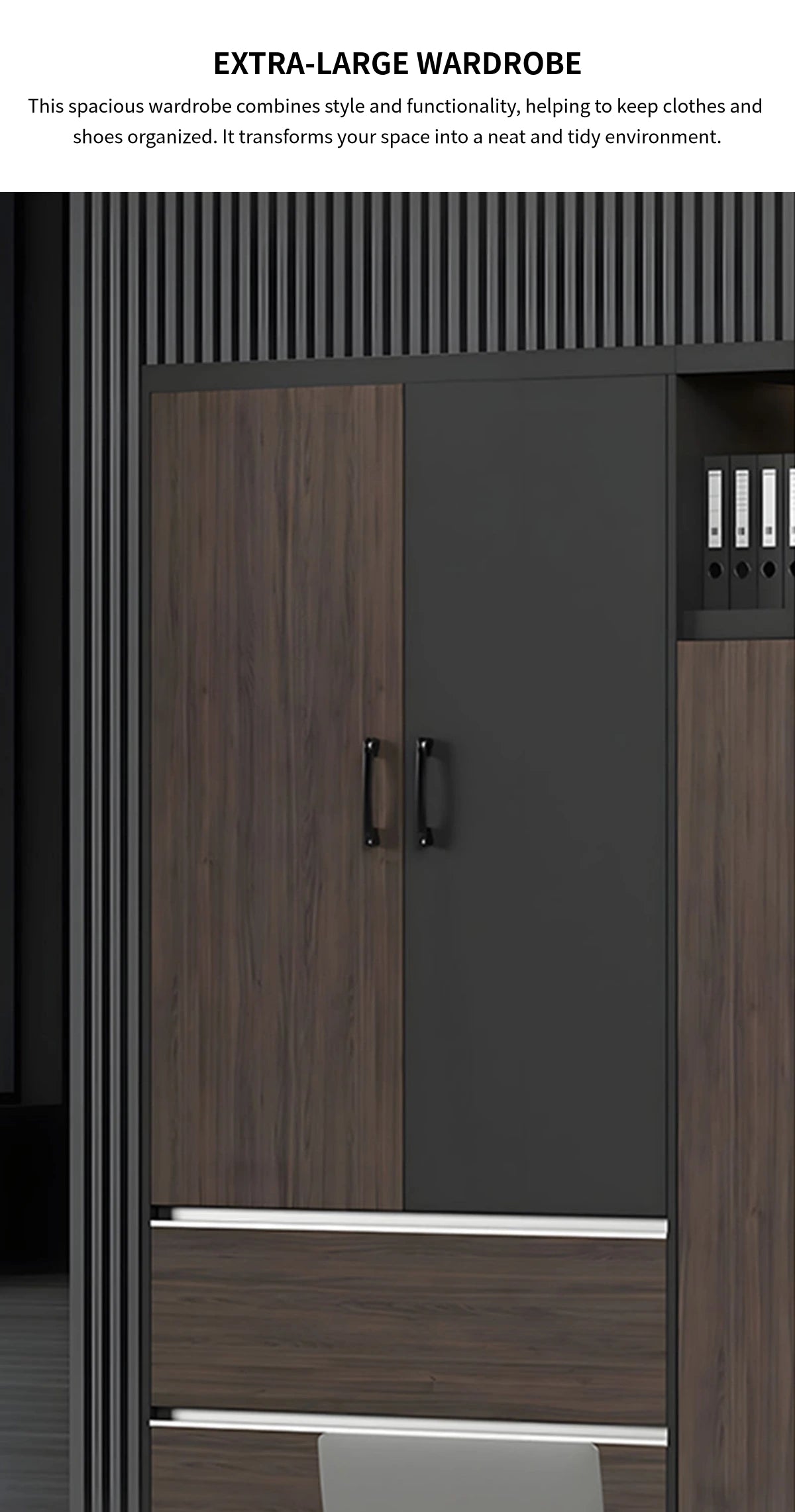 File Cabinet 79 in Tall with Lockable, Solid Wood & Soft-Close for Office — Detail image 4