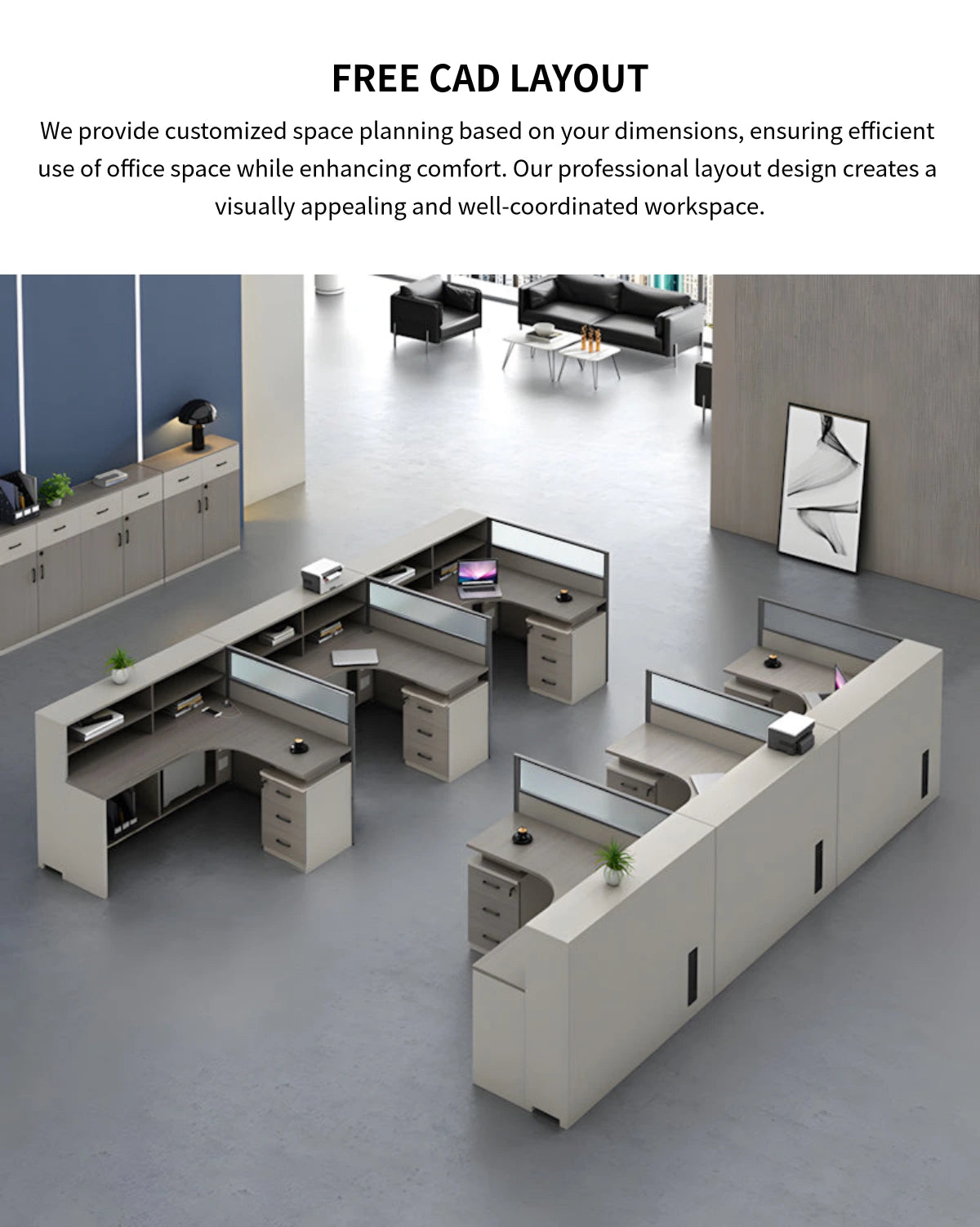 L-Shaped Office Desk with Built-In Outlets, Cable Management & Glass Top for Home Office — Detail image 8