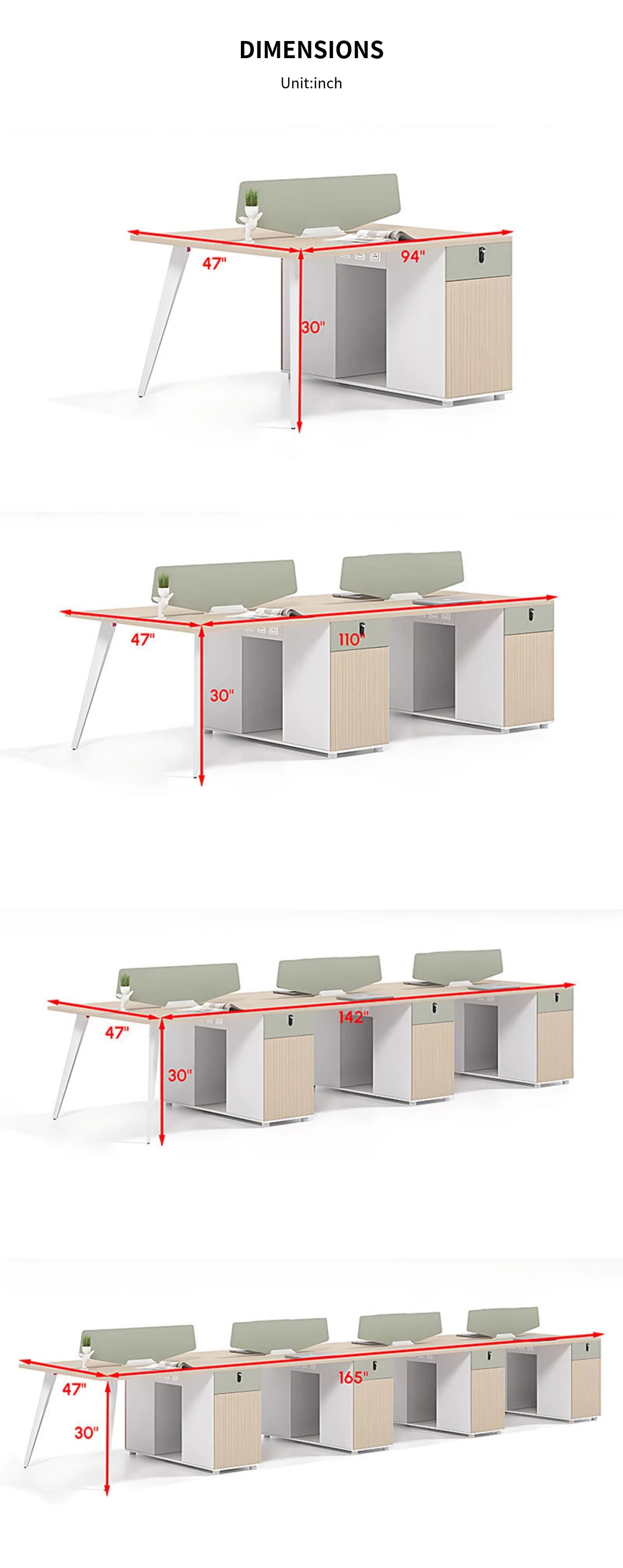 Modern Office Desk with Built-In Outlets, Cable Management & Lockable for Home Office — Detail image 13
