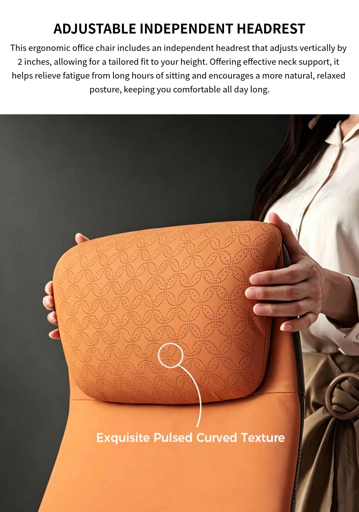 Ergonomic Office Chair with Lumbar Support & Reclining for Executive Office — Detail image 3