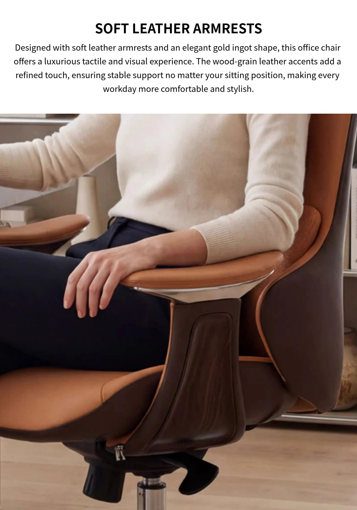 Ergonomic Office Chair with Lumbar Support & Reclining for Executive Office — Detail image 4