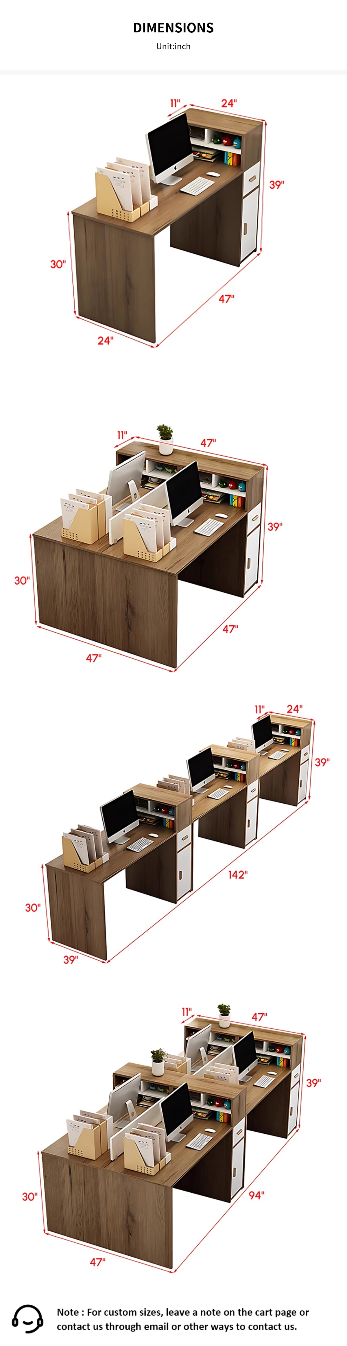 Modular Office Desk with Privacy Panel — Detail image 10