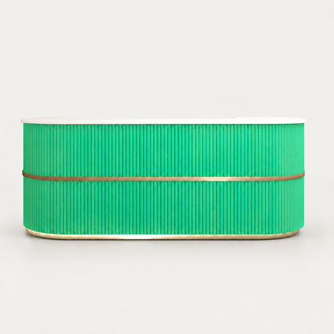 Curved Reception Desk 39-87 in Wide with Lumbar Support for Retail - 79" L x 24" W x 39" H / Teal