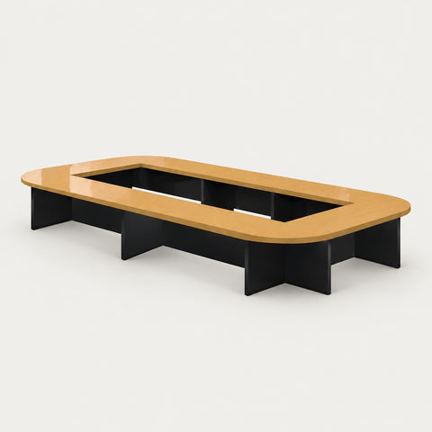 U-Shaped Conference Table 94-276 in Wide (7.8-23 ft) for Meeting Room - 181" L x 79" W x 30" H table / Oak / Ellipse