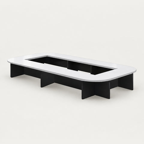 U-Shaped Conference Table 94-276 in Wide (7.8-23 ft) for Meeting Room - 276" L x 94" W x 30" H table / White / Ellipse
