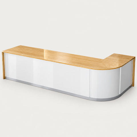 Customizable Luxury Durable Reception Desk - 55" L x 24" W x 31" H / Wood / Corner on the Left