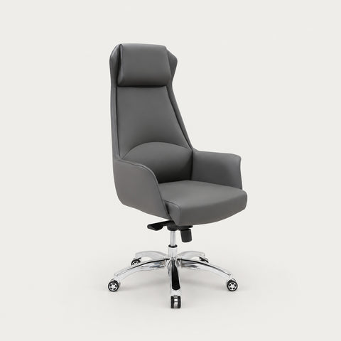 Modern Executive Desk 22-126 in Wide with Curved & Cable Management for Home Office - 22" L x 21" W x 47" H (Chair) / Gray / Chair