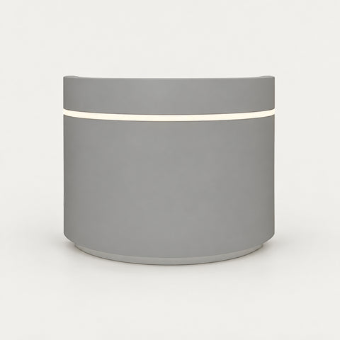Curved Reception Desk 39-63 in Wide with LED Lighting & Lumbar Support for Office Lobby - 39" L x 24" W x 39" H / Gray
