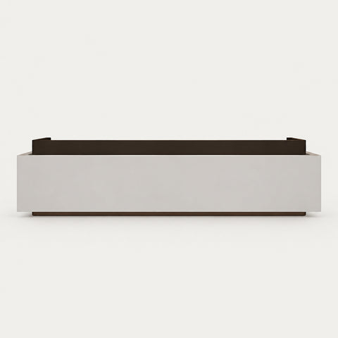 Curved Reception Desk 59-157 in Wide with Dual-Tone, LED Lighting & Lumbar Support - 59" L x 24" W x 39" H / Coffee + White