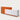 Modern Reception Desk 47-126 in Wide with Lumbar Support for Office Lobby - 47" L x 24" W x 39" H / Orange with White / Inside View - Right Side Higher
