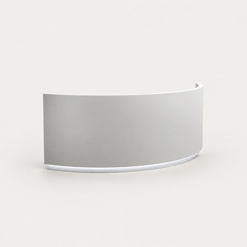 Curved Reception Desk 55-118 in Wide with LED Lighting, Lockable & File Drawers for Salon - 55"L x 24"W x 39"H / Gray