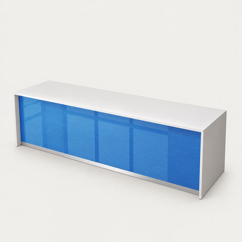Rectangular Reception Desk 47-94 in Wide with File Drawers, Keyboard Tray & Lockable - 47" L x 24" W x 31" H / Blue