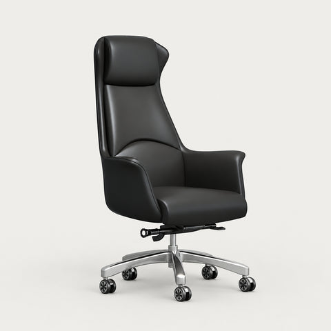 Modern Executive Desk with Cable Management, Dual-Tone & Wireless Charging for Home Office - 21" L x 21" W x 53" H  (Chair) / Black / Chair