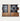 L-Shaped Executive Desk with Cable Management, Dual-Tone & LED Lighting for Home Office - 142"L x 16" W x 79" H（Bookcase） / Display Rack / Red Walnut + Dark Gray